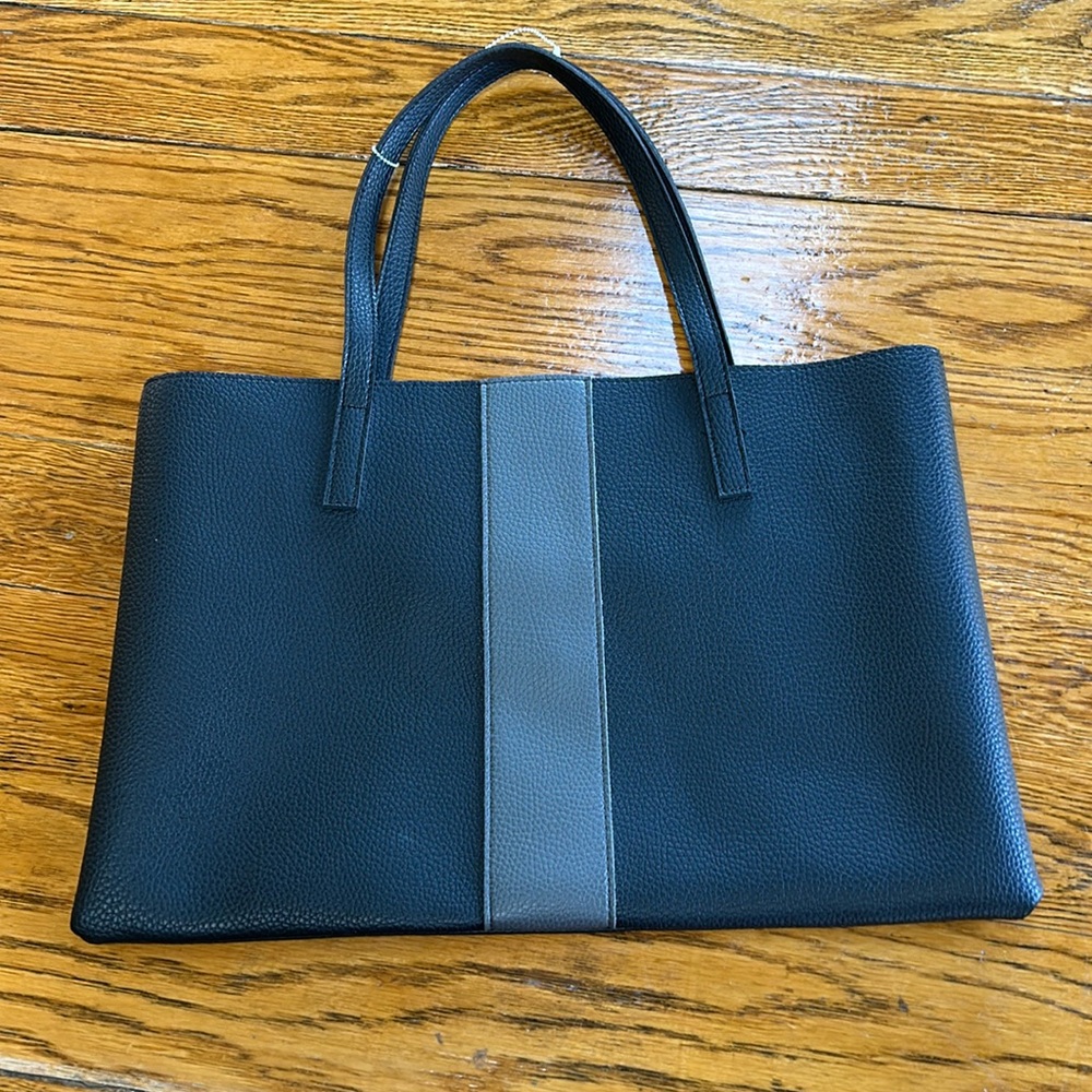 Vince Camuto tote. Black and gray pebbled texture.  Excellent condition